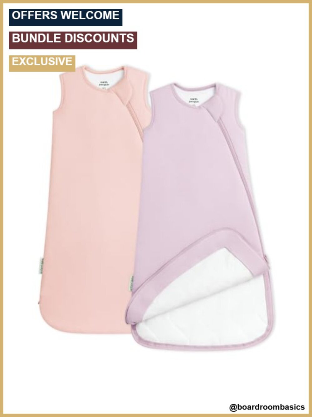 Bamboo Viscose Baby Sleep Sack 1.0 TOG Wearable Blanket 2-Way Zipper 2 Pack